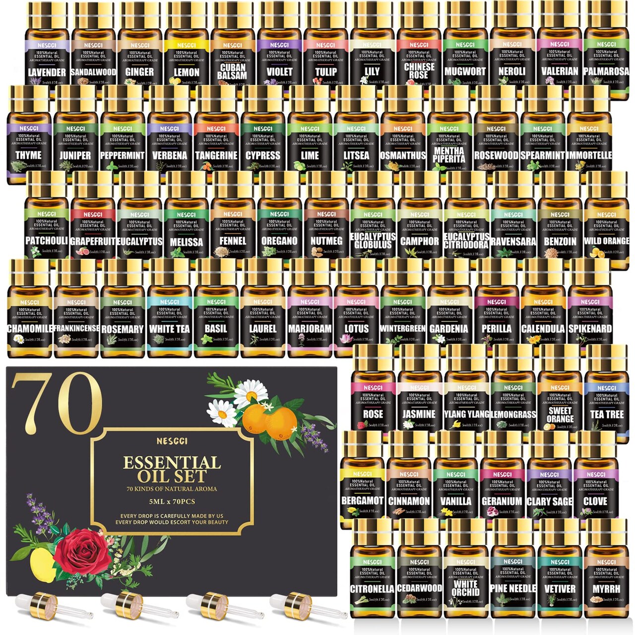 Essential Oil Gift Set, for Diffuser, Humidifiers, Essential Oil Set for DIY Candle and Soap Making, Halloween, Christmas